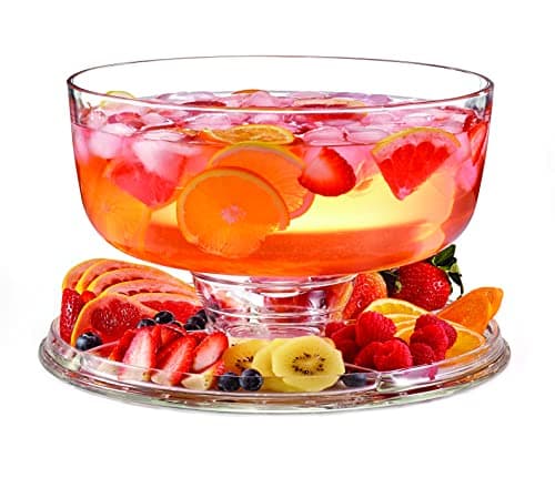 Royalty Art Glass Cake Stand with Dome – 6-in-1 Convertible Cake Plate, Punch Bowl & Chip and Dip Server, Pedestal Dessert Display – Italian Made Glass – Dishwasher Safe 6