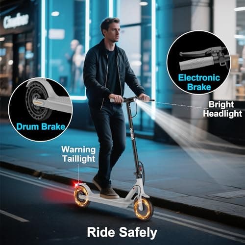 Qlaway 8.5" E Scooter for Adults Aluminum Alloy Frame 19 MPH 350W Motor 288.6WH Battery, Motorized Scooter Up to 22 Miles Range, Foldable Bearing 265 LBS/APP Control 7