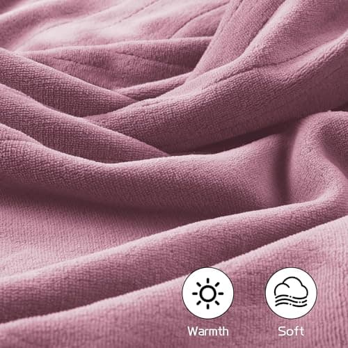 Electric Heated Blanket 62"x84" Twin Size, Soft Coral Fleece with 4 Heating Levels and 10 Hours Auto-Off, Machine Washable, Cozy Plush Fabric for Home, Purple 7