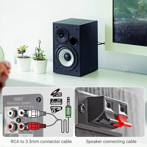 Edifier R980T 4" Active Bookshelf Speakers - 2.0 Computer Speaker - Powered Studio Monitor (Pair) 7