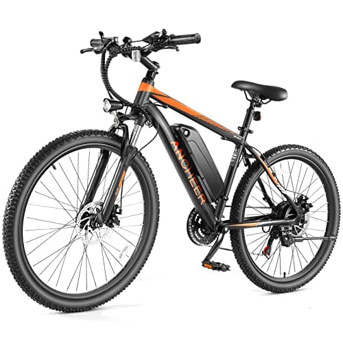 ANCHEER Electric Bike for Adults, [Peak 750W Motor] Electric Mountain Bike, 26" Sunshine Commuter Ebike, 55 Miles 22MPH Electric Bicycle with 48V/374Wh Battery, LCD Display, 21Speed, Front Suspension