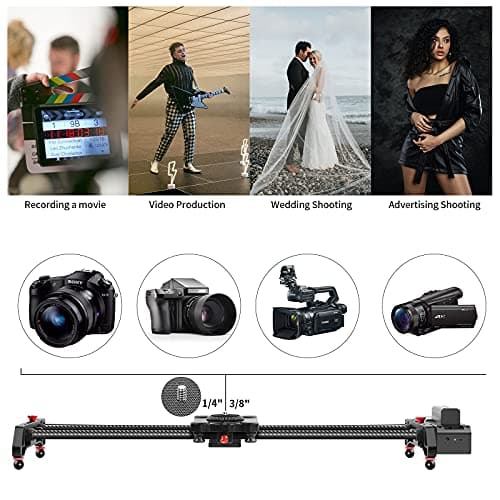 GVM Motorized Camera Slider,31" Wireless Carbon Fiber Dolly Rail Camera Slider with APP Control, Motorized Time Lapse and Video Shot Follow Focus Shot and 120 Degree Panoramic Shooting 8
