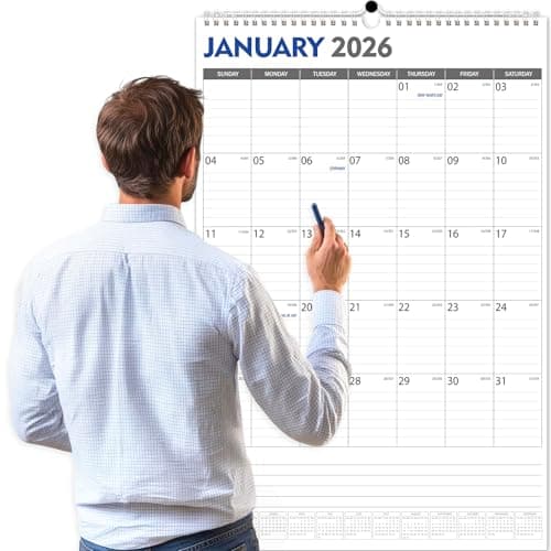 GuassLee Extra Large Wall Calendar 2026-2027, 20"x 30" Gaint Vertical Wall Calendar 2026, Jan. 2026 to Jun. 2027, 18-Month Paper Hanging Planner Wall with Julian Date for Office Home Planning