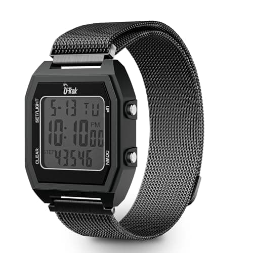 U-Trak 3D Pedometer Watches for Walking, Simple Step Counter Watches with Magnetic Watch Band, Waterproof Step Tracker Watches with Magnetic Watch Strap for Men Women Kids Senior