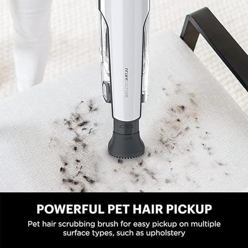 Shark CH963AMZ 2-in-1 Pet Pro Cordless Handheld Vacuum Ultracyclone System, Lightweight and Portable for Car and Home, Rechargeable, Washable Filter, XL Dust Cup, Crevice Tool & Scrubbing Brush, White 7