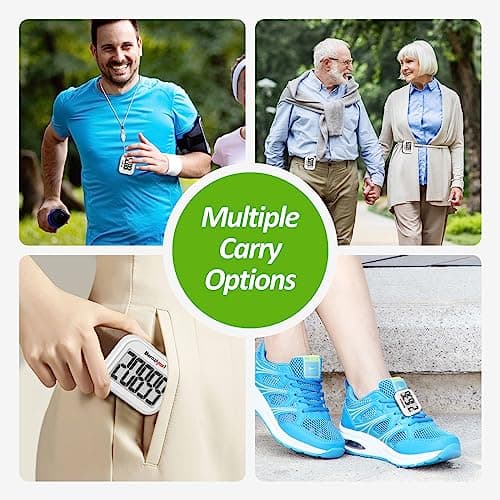 3D Pedometer for Walking, Simple Step Counter for Walking with Removable Clip and Lanyard, Accurate Pedometers for Steps, Step Tracker with Large Display for Men Women and Kids (White) 6