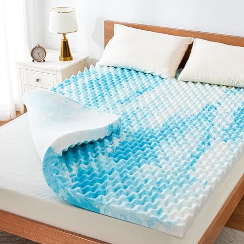 Marsail Queen Size 2-inch Egg Crate Memory Foam, Mattress Topper with Infused Cooling Gel for Sleeper Sofa, RV, Camper, CertiPUR-US Certified