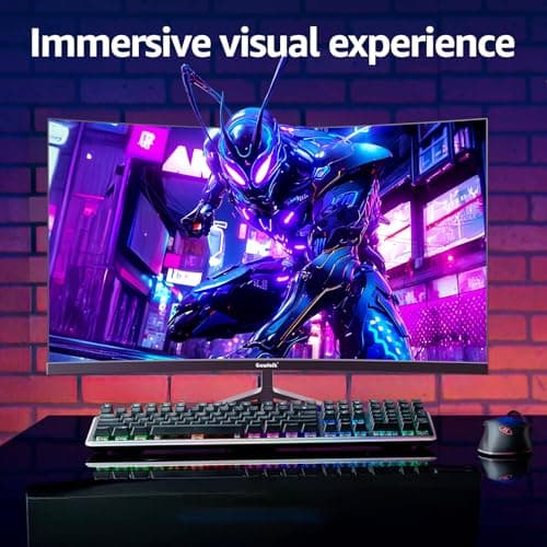 Gawfolk 27 inch Curved Gaming Monitor,144Hz/180Hz PC Monitor Full HD 1080P, Frameless 1800R Computer Display with FreeSync & Eye-Care Technology, Wall Mountable, DP, HDMI Port (Black) 7