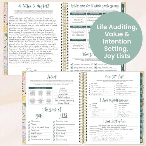 bloom daily planners 2025 Hardcover Calendar Year Goal & Vision Planner (January 2025 - December 2025) - Monthly/Weekly Column View Agenda Organizer - 7.5" x 9" - Garden Party, Beige 5