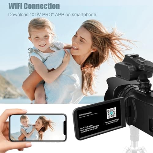 Camcorder Video Camera Ultra 8K 64MP IR Night Vision Vlogging Camera for YouTube 18X Digital Zoom 4.0 Inch Touch Screen Video Camera with WiFi, Microphone, Stabilizer, Remote Control, 64GB SD Card 5
