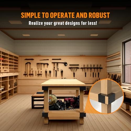 Heavy Duty Workbench Bracket Kit – Set of 8 Steel 3-Way Brackets for 4x4 and 2x4 Lumber, Ideal for DIY Garage Work Bench Legs, Woodworking Tables, Workshop Shelves, Planer Stands, and Kitchen Islands 5