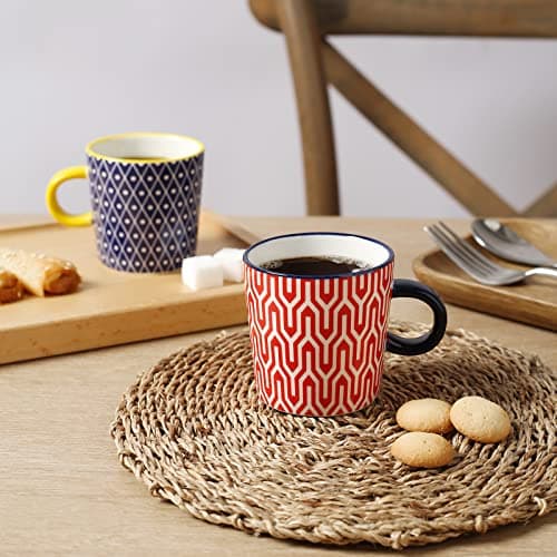 Selamica Ceramic 3.5 Oz Espresso Cups, Espresso Mugs 2.5 Inch Demitasse Cups, Mini Coffee Cups for Latte Mocha Lungo Tea, Set of 4, Assorted Colors 6