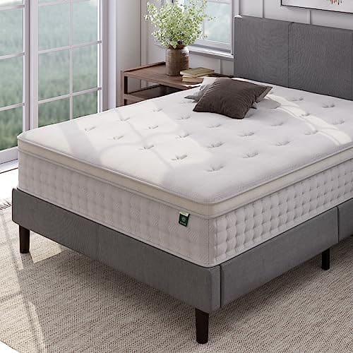 Zinus 12 Inch Euro Top Pocket Spring Hybrid Mattress, Queen, Pressure Relief, Pocket Innersprings for Motion Isolation, Mattress in A Box 7