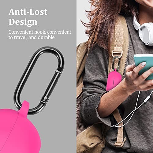 LEFXMOPHY Pink Case Replacement for Kurdene S8 Wireless Earbuds, Silicone Skin Carrying Protective Cover Glow in Dark (Not for S8 Pro) 7