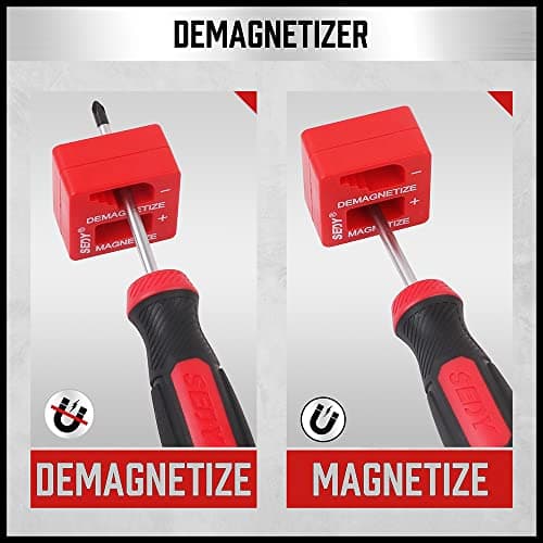 Magnetic Screwdriver Set 11-Piece, 5x Slotted 5x Phillips Screwdriver Sets and Magnetizer Demagnetize, Premium Screw Driver with Case 7