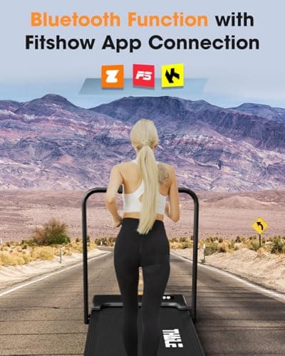 THAILE Walking Pad Treadmill with Handle Bar, 3 in 1 Folding Walking Pad, PortableTreadmill for Home Office with 330lbs Capacity, Bluetooth, App and Remote Control, 4/6mph 6