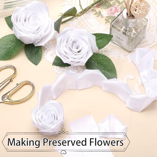 woric White Ribbon 1 1/2 Inch 60 Yards White Wedding Decor Satin Ribbon Mothers Day Gift Ribbons for Flower Floral Bouquet Gift Wrapping Chair Bows Bride Shower 5