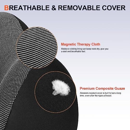 Cirorld Neck Pillow for Travel, Memory Foam Travel Pillow with Hood, Adult Airplane Pillow for Head Rest Neck Support, Portable Pillow for Office Cars Trains Long Flights Sleeping (Black) 4