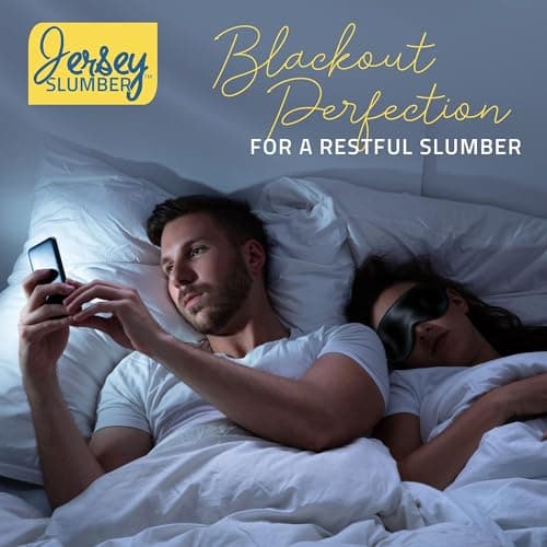 100% Silk Sleep Mask for A Full Night's Sleep | Comfortable & Super Soft Eye Mask with Adjustable Strap | Works with Every Nap Position | Best Sleeping Aid/Blindfold/Gift, Blocks Light Jersey Slumber 5