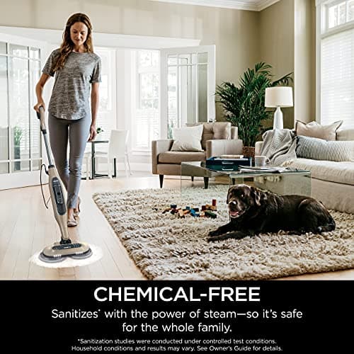 Shark S7001 Mop Scrub & Sanitize at The Same Time, Designed for Hard Floors, with 4 Dirt Grip Soft Scrub Washable Pads, 3 Steam Modes & LED Headlights, Gold (Renewed) 6