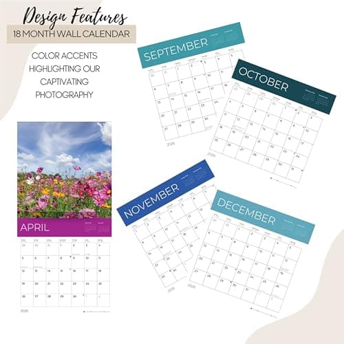 Wild Flowers Wall Calendar 2026 | 12" x 24" Open | Giftable Floral Garden Calendar 2026 | Thick & Sturdy Paper for Organizing & Planning | Pacific Waters Press (Wild Flowers) 5