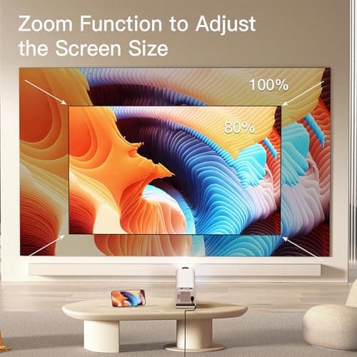 HY320 Mini Projector, Native 1080P Full HD 4K Support Outdoor Portable Projector, Built-in Streaming Apps, WiFi and Bluetooth, Auto Keystone Projector Compatible with iOS/Android 3