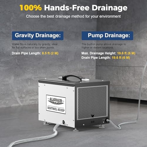 ALORAIR Wi-Fi Crawl Space and Basement Dehumidifier, 70 Pint with Pump, Auto-Defrost, Covers Up to 1000 Sq Ft, Memory Start, cETL Listed, Commercial Grade 7