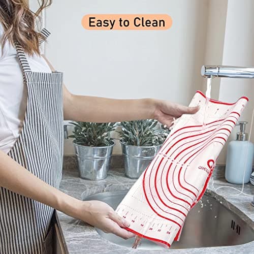 Silicone Pastry Baking Mat Dough - 16x24Inch Large Non Stick Slip Cookie Bread Rolling Mats Sheet, Kitchen Counter Kneading Cooking Board Pad Matt with Measurement for Pie Pizza Cookies Fondant Making 7