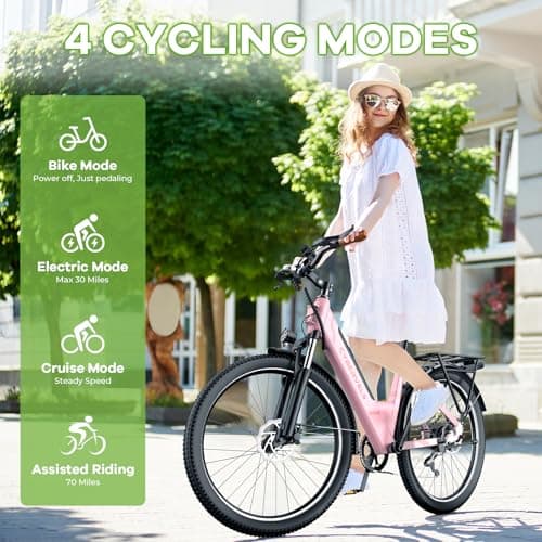 YorkE 26“ Electric Bike for Adult,1000W Peak, up 80 Miles Removable Battery Ebike,Adult Electric Bicycles for All Terrain,Men Women E Bike for Commute, 7-Speed Ebike 6