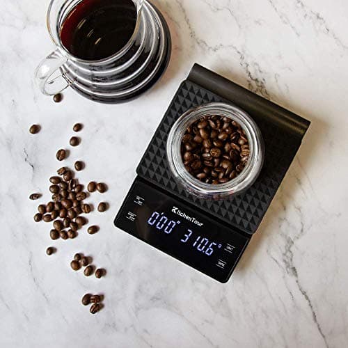 KitchenTour Coffee Scale with Timer 3kg/0.1g High Precision Pour Over Drip Espresso Scale with Back-Lit LCD Display (Batteries Included) 5