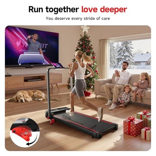 RHYTHM FUN Treadmill with Incline, Walking Pad with Handle Bar,300lbs Walking Pad with APP, Portable Folding Walking Treadmills for Home/Office with Low Noise 9
