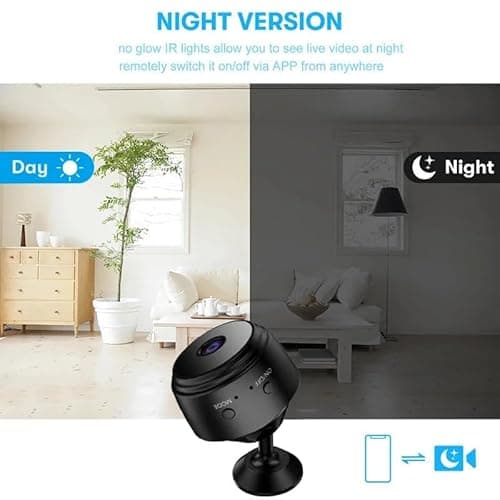 Deedlite Lens Cam Magnetic Mini Security Camera, Magnetic Base for Easy Installation, Wi-Fi Hd Streaming, Motion Detection and Night Vision, Compatible with Smart Phones 5