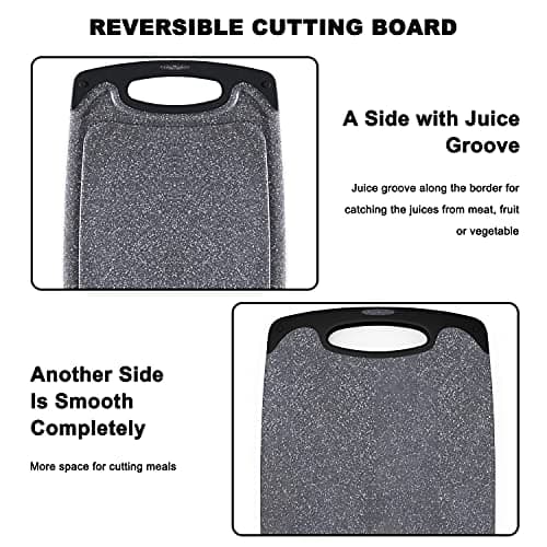 Cutting Boards for Kitchen, Large-Small Cutting Board Set of 3, Dishwasher Safe, Juice Groove, Easy Grip Handle, Non-Slip Rubber Cutting Board 6