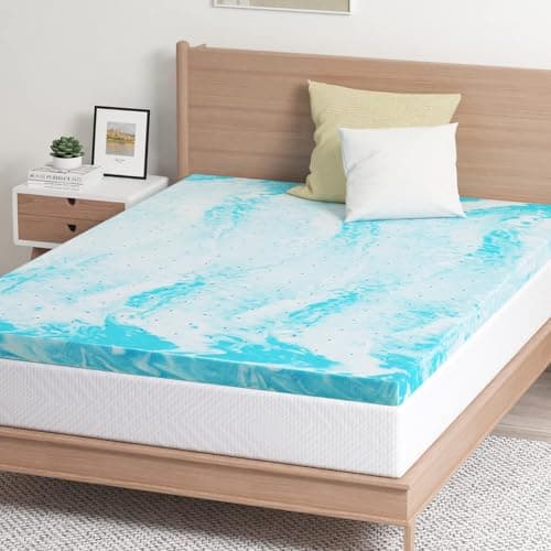 EGO Topper 4 Inch Full Memory Foam Mattress Topper, Gel Foam Mattress Topper for Pressure Relief, Ventilated Design Bed Topper in a Box, CertiPUR-US Certified, 54"×75", Medium 7