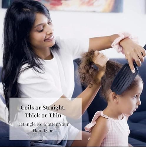 Parlux 3200 Plus Black Hair Dryer and Miracle Detangling Brush Medium Size Nylon & Boar Bristles for All Hair Types – Blush Pink 5