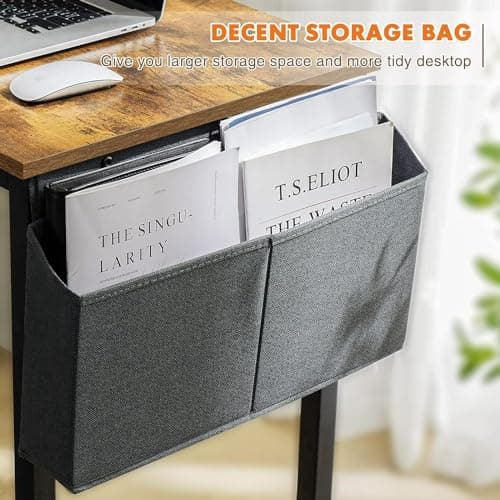 Sweetcrispy Small Computer Office Desk 32 Inch Kids Student Study Writing Work with Storage Bag & Headphone Hooks Modern Simple Home Bedroom PC Table 6