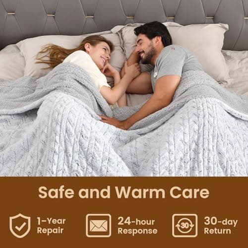 Bearhug Electric Blanket Full Size 77" x 84", 10 Heat Settings Heated Blanket, 1-12 Hour Auto Shut-Off, Faux Fur & Sherpa Dual-Sided Heating Blanket, Machine Washable, Gift-Ready Elegant Packaging 6