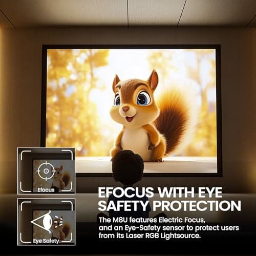 AAXA M8 UST Ultra Short Throw 4K Laser Projector 1100 LD Lumens, BT 5.4, WiFi 6, USBC Mirroring, 2xHDMI, Optical Audio, Efocus, Auto Keystone, Smart Technology 7