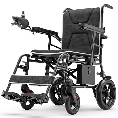 VERPAL 34lbs Lightweight Electric Wheelchair for Adults, 500W Foldable Electric Wheelchairs with 220 lbs Capacity, All Terrain 12.5 Miles Power Wheelchair for Home, Hospital, Nursing Home, Park