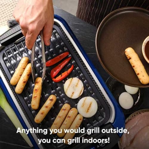Indoor Grill CUSIMAX Electric Smokeless Grill Portable Korean BBQ with Turbo Smoke Extractor Technology, Non-stick Removable Plate, Tempered Glass Lid, Great for Party(Single Plate) 8