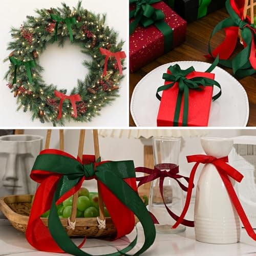 Grosgrain Ribbon 3/8 inch 20 Colors 5 Yards/Roll, Total 100 Yards Per Package for Christmas Tree, Wreath Decorations, Bow Making, Gift Wrapping, Flower Bouquet 8