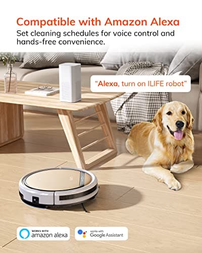 ILIFE V5s Plus Robot Vacuum and Mop Combo with Wi-Fi/App/Alexa, Automatic Self-Charging Robotic Vacuum Cleaner, Slim and Quiet, Cleans Hard Floors Carpets and Pet Hair (V5s Pro Upgrade Version) 7