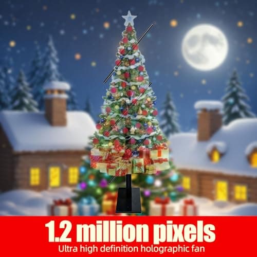 3DHologramFan Projector Holographic Christmas Tree Including Splicing Bracket,3DHologramFan,16.5" Holographic Fan with 224 LED Light Beads for Shop,Bar,Halloween Party Advertising Display 5