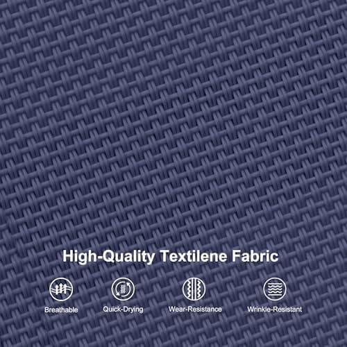 PURPLE LEAF Patio Chaise Lounge Set Outdoor Beach Pool Sunbathing Lawn Lounger Recliner Outside Tanning Chairs with Arm for All Weather Side Table Included Navy Blue 5