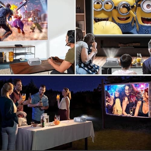 Vamvo Mini Projector with WiFi and Bluetooth 4K Support, Native 1080P Portable Outdoor Smart Projector, Mirror Screen with Android/iOS/PC Compatible with PC/PS5/Phone/TV Stick (Silver) 6