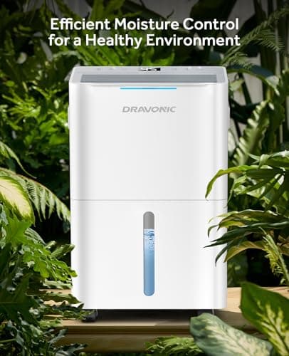 Dehumidifiers for Home with Drain Hose, Smart Humidity Control, 3 Modes for Bedroom and Bathroom, Dry Clothes, 24H Timer (Off-White) 7