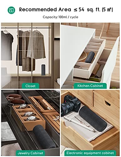 Afloia Mini Dehumidifier, Quiet Small Portable for Room Bathroom Closet Car RV Boat, TOPZ 1+1 DG 5