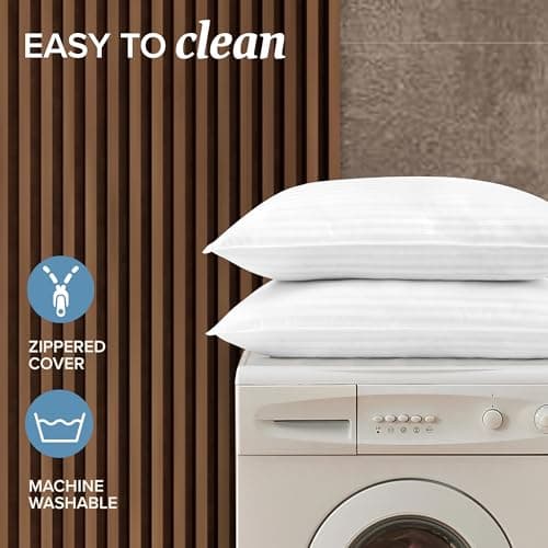 Beckham Hotel Collection King Size Memory Foam (Adjustable Fill) Bed Pillows Set of 2 - Cooling Shredded Foam Pillow for Back, Stomach or Side Sleepers 9