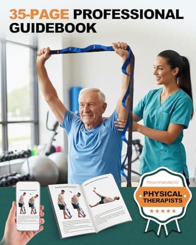 Trideer Stretching Strap for Physical Therapy, Non-Elastic Yoga Strap with 10 Loops, Durable Nylon Stretch Bands for Exercise, Pilates, Gymnastics, Leg Stretcher with Guidance 6