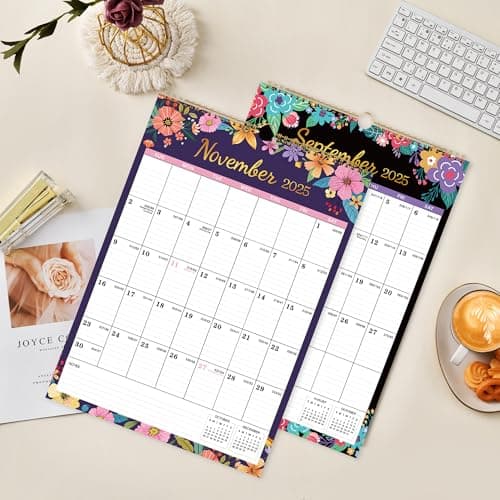 2026 Calendar - 2026 Wall Calendar, Jul. 2025 - Dec. 2026, 12" x 17", 18 Months Wall Calendar 2026 with Premium Paper, Strong Twin-Wire Binding, Perfect for Home & Office Planning - Floral 7